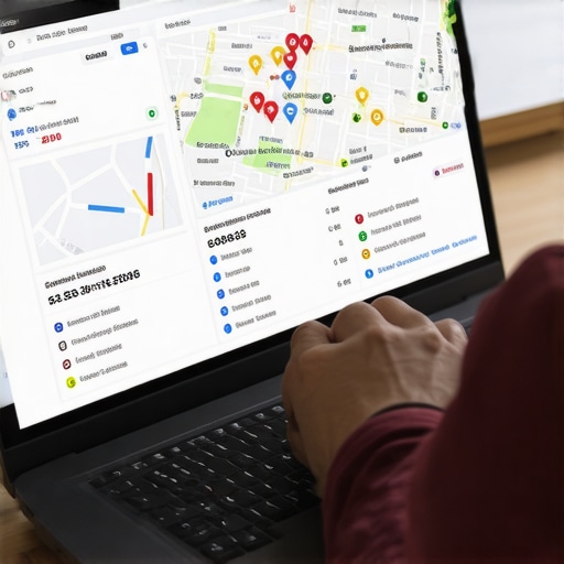 Person reviewing local SEO data and Google Maps insights