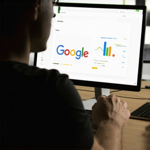 Expert managing GMB profile and analytics Business professional analyzing local SEO metrics and Google My Business profile