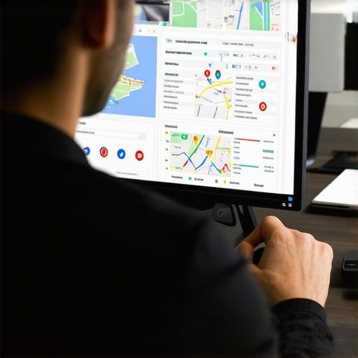 Digital marketer reviewing Google Maps performance analytics