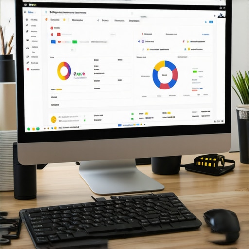 A workspace setup showing various local SEO and reputation management tools on a computer monitor.