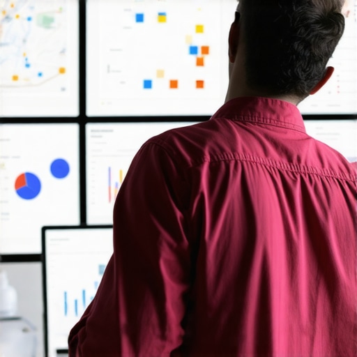 A digital marketing professional reviewing SEO analytics related to Google Maps and local rankings.