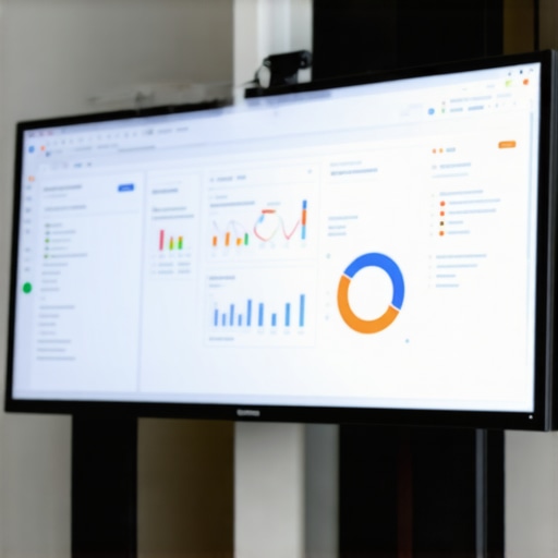 A person reviewing SEO analytics on a computer screen featuring BrightLocal and Google Search Console dashboards.