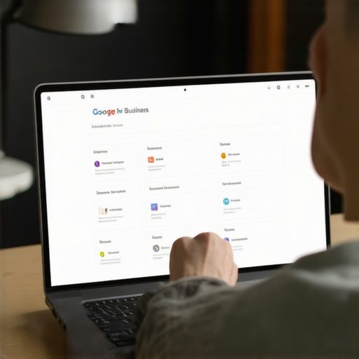 Person updating business information on Google My Business to improve local ranking