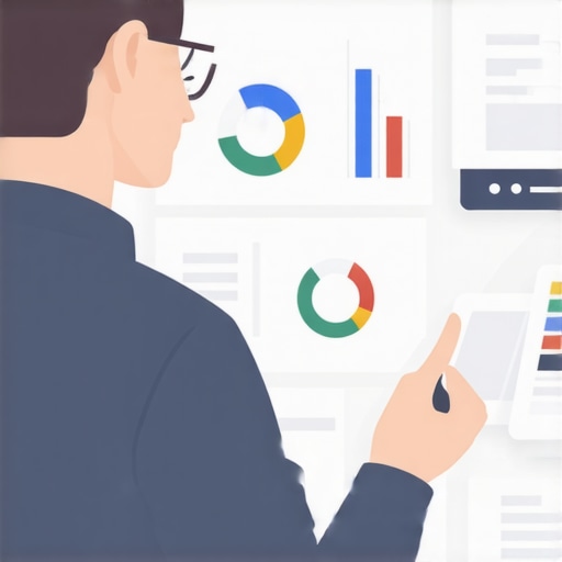 Business owner updating GMB profile with optimization tools and charts