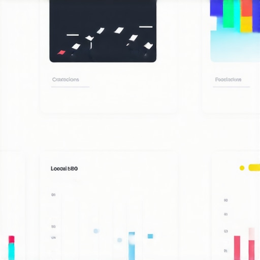 A modern workspace displaying analytics dashboards and SEO tools for local map optimization.