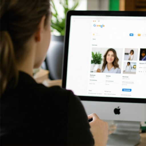 Business owner updating local map listing with new photos and info