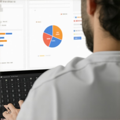 Digital marketer reviewing SEO charts for local map rankings