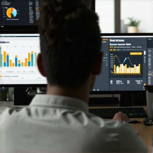 A digital marketer reviewing SEO signals with tools on a computer