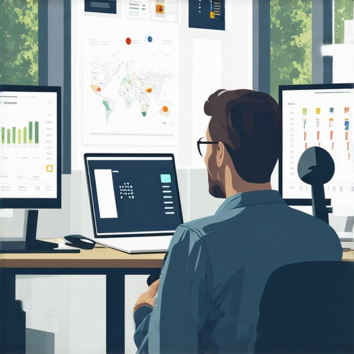 A professional SEO specialist working with multiple digital maps and analytics tools to optimize local rankings.