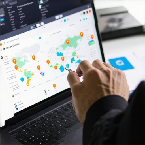 Person reviewing data and charts on local map performance on a laptop.