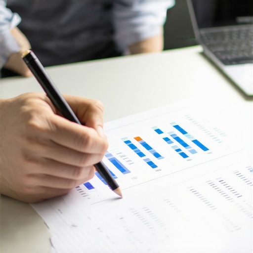 Person verifying business information on a digital spreadsheet for local SEO.